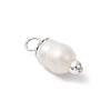 Natural Cultured Freshwater Pearl Rice Pendants PALLOY-JF03919-01-4
