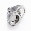 Smooth 304 Stainless Steel Rice Magnetic Clasps with Loops STAS-H402-36P-2
