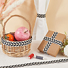 3Skeins Polyester Leaf Jacquard Ribbons SRIB-CY0001-20C-4