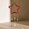 Red Jasper & Crystal Glass Sun Catcher Pendant PW-WGCCFD7-15-1