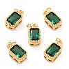 Real 18K Gold Plated Brass Inlaid Cubic Zirconia Charms X-ZIRC-L100-075G-02-1