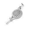 Brass Micro Pave Clear Cubic Zirconia Pendants CU-CBA2554-01P-2
