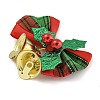 Cloth & Iron Christmas Bowknot Bell Hanging Ornaments  HJEW-S004-01D-2