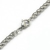 Trendy Men's 201 Stainless Steel Wheat Chain Necklaces X-NJEW-L043A-45P-3