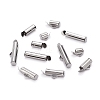 90Pcs 6 Style 304 Stainless Steel Slide On End Clasp Tubes STAS-YW0001-20-6