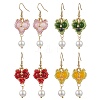 Glass Seed Beads Heart Dangle Earrings EJEW-MZ00336-2