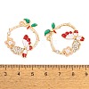 Rack Plating Alloy Enamel Pendants FIND-A040-04KCG-4