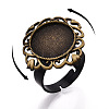 Adjustable Rhombus Alloy & Iron Bezel Cup Ring Base with Rotatable Tray MAK-T012-02AB-4