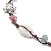 Beach Starfish Turtle Natural & Synthetic Mixed Stone & Natural Cowrie Shell Beaded Anklets AJEW-AN00687-02-4