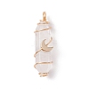 Natural Quartz Crystal Copper Wire Wrapped Pointed Pendants PALLOY-JF02535-01-3