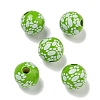 Printed Wood European Beads WOOD-G022-09B-1