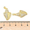 Brass Micro Pave Clear Cubic Zirconia Pendants KK-B139-06G-3