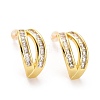 Clear Cubic Zirconia Twist Oval Stud Earrings EJEW-A072-23LG-1