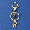 304 Stainless Steel Initial Letter Charm Keychains KEYC-YW00005-18-1