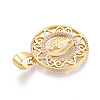 Brass Micro Pave Clear Cubic Zirconia Pendants KK-N268-53G-2