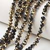 Electroplate Opaque Glass Beads Strands EGLA-A034-P1mm-O01-1