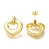 Rack Plating Heart Brass Stud Earrrings EJEW-L097-16G-1