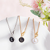 Flat Round with Letter Alloy Enamel Wine Glass Charms AJEW-AB00184-12-4