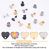 DICOSMETIC 30Pcs 5 Colors Ion Plating(IP) Heart Shape 304 Stainless Steel Stud Earring Findings EJEW-DC0001-01-4