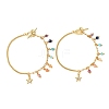 Brass Cubic Zirconia Charm Chain Bracelets BJEW-JB12364-01-2