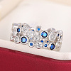 Hollow Brass Pave Cubic Zirconia Finger Rings FS-WG3B071-03-3