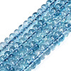 Crackle Transparent Glass Beads Strands GLAA-N074-02A-11-1