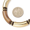 12MM Two Tone Acrylic & CCB Plastic & Coconut Curved Tube Beaded Necklaces for Women NJEW-JN05373-01-3