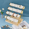 4-Tier Velvet T Bar Jewelry Bracelet Display Risers BDIS-WH0007-03G-3