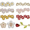 9Pcs 9 Styles Alloy Enamel Flower Shoelace Buckle DIY-AR0004-36-1