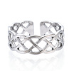 304 Stainless Steel Wire Wrap Open Cuff Ring RJEW-N040-35-2
