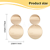 ANATTASOUL 2 Pairs 2 Colors Alloy Double Flat Round Dangle Stud Earrings for Women EJEW-AN0001-84-2