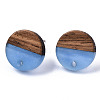 Resin & Walnut Wood Stud Earring Findings MAK-N032-007A-H02-3