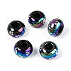 UV Plating Printed Opaque Acrylic European Beads MACR-N018-05B-1