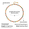 Heart 304 Stainless Steel Enamel Link Chain Necklace for Women AZ3410-6-2