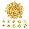 100Pcs 10 Style Brass Bead Caps KK-CJ0002-12-3
