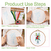 3Pcs 3 Style Vase & Flower Pattern DIY Display Decoration Embroidery Beginner Kit DIY-TA0006-16-5
