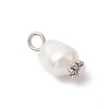 10Pcs 2 Colors Natural Cultured Freshwater Pearl Rice Pendants PALLOY-JF03922-5