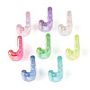 UV Plating Transparent Acrylic European Beads OACR-M027-02J-2