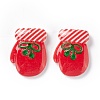 Christmas Themed Opaque Resin Cabochons CRES-P022-18-2