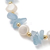 Natural Aquamarine Chip Beaded Bracelets for Women BJEW-F478-02C-2