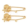 Starfish & Shell Shape & Conch 304 Stainless Steel Safety Pins Brooch Findings SA-CBA098D-16J-G01-1