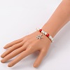 Trendy Glass Pearl Stretch Charm Bracelets X-BJEW-JB01697-05-3