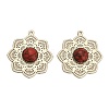 Dyed Synthetic Turquoise Flower Pendants KK-Z088-03G-02-1