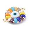 Evil Eye Lampwork Beads Link Connector PALLOY-JF00648-3