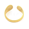 304 Stainless Steel Teardrop Open Cuff Ring for Women RJEW-S406-01G-06-3