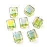 UV Plating Transparent Acrylic European Beads OACR-F004-10C-2