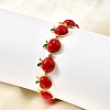 Brass Enamel Link Bracelets BJEW-K278-01A-G-1