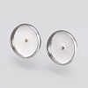 Tarnish Resistant 304 Stainless Steel Earring Cabochon Settings STAS-E426-85B-P-1