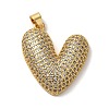 Rack Plating Brass Micro Pave Clear Cubic Zirconia Pendants KK-K345-11G-1