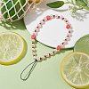 Fruits Polymer Clay & Imitated Pearl & Glass Beaded Mobile Straps HJEW-JM01641-03-2